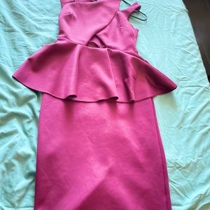 Cutout peplum midi dress back split